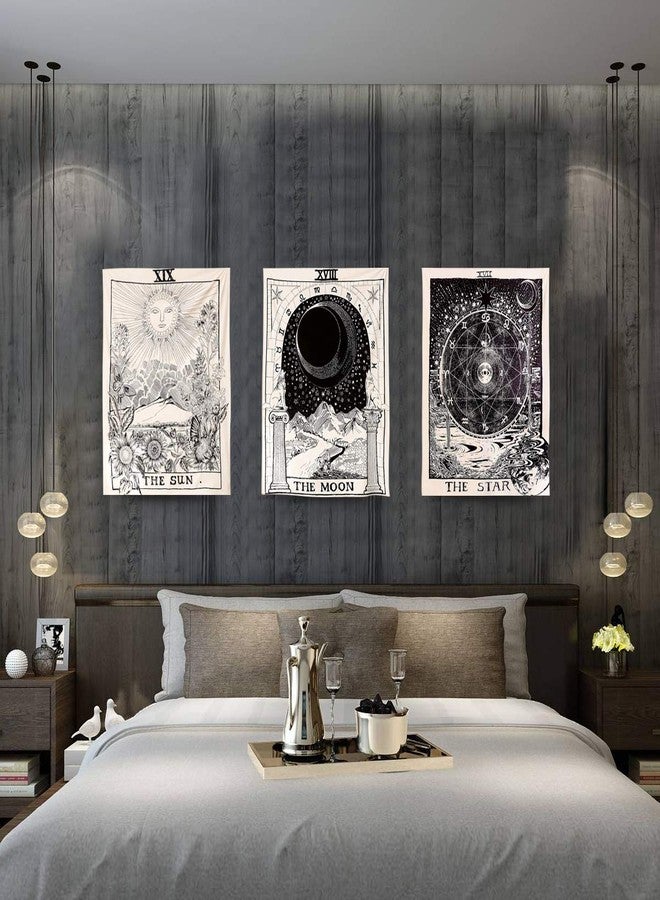 Coolbird Tarot Tapestry 3 Pack (23"27" | 60 * 70CM) - The Sun, The Moon, The Star Medieval Europe Divination Wall Hanging Tapestries for Home Decor - Image 5